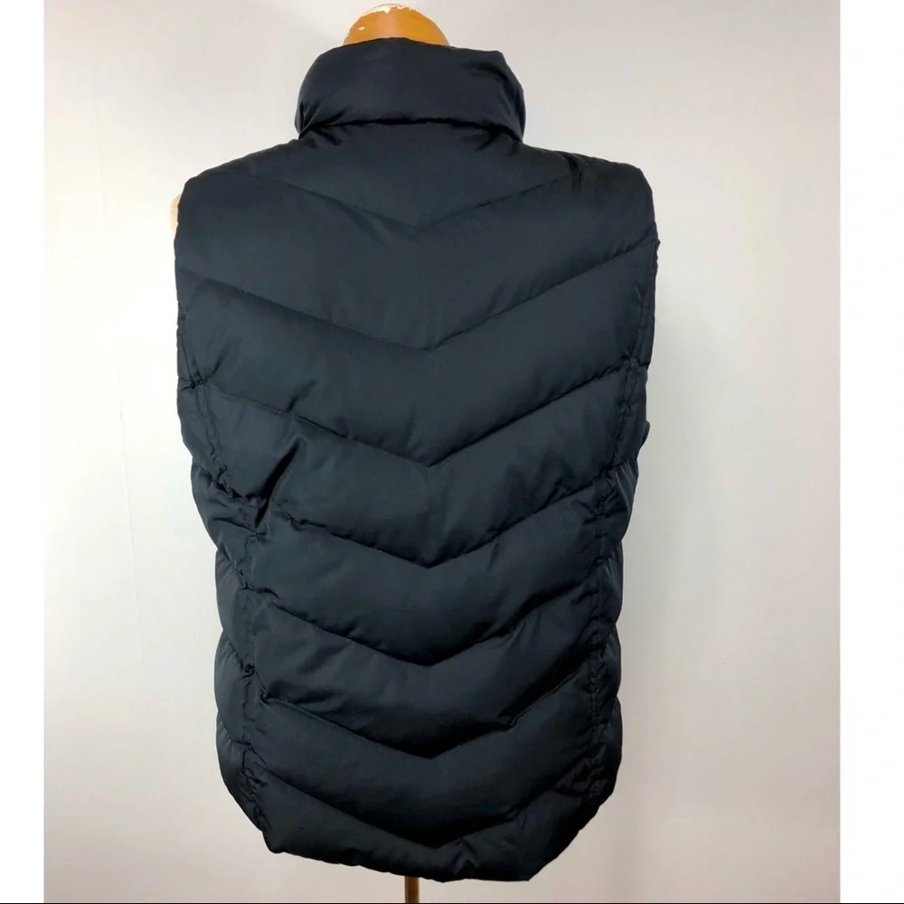 Lands End black down‎ feather puffer vest Sz M